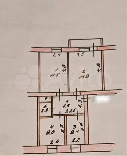 3-к. квартира, 58,3 м², 5/5 эт.