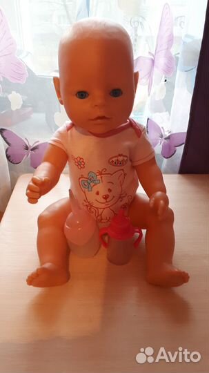 Кукла пупс+кроватка +шкафчик