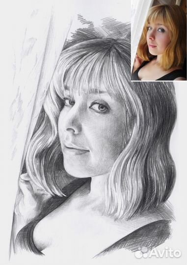 Портрет по фото карандашом