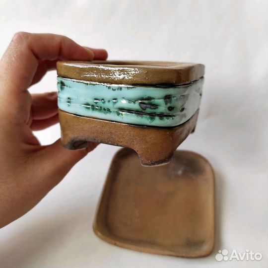 Керамический горшочек с подставкой
