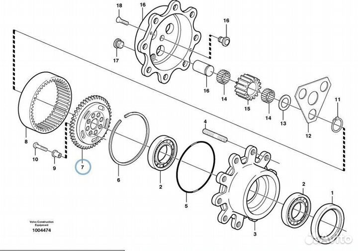 128653 Шестерня солнечная зубчатая планетарная