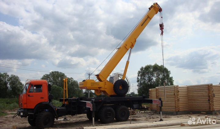 Аренда и услуги автокрана, 25 т, 22 м, с гуськом 7.5 м