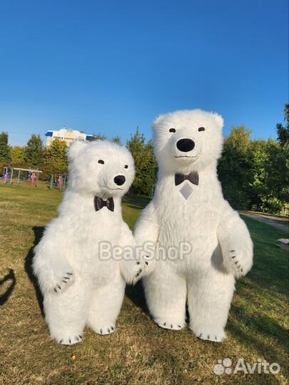 Белый медведь ростовой костюм /аэрокостюм