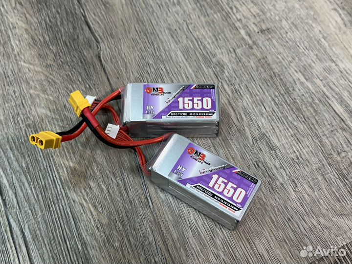 Аккумулятор lipo для FPV GNB 1550 HV 4S 60C XT60