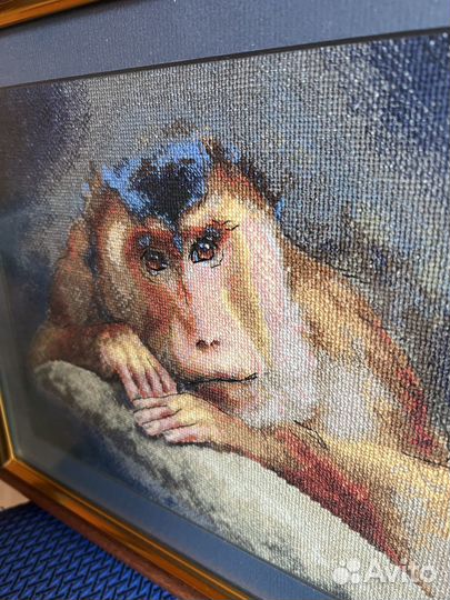 Картина вышивка крестом Мыслитель