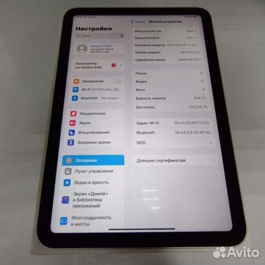 Планшет Apple iPad mini (6th Gen) Wi-Fi/256 Gb