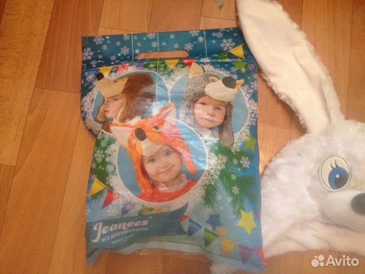 Новогодний костюм зайчика -шапочка