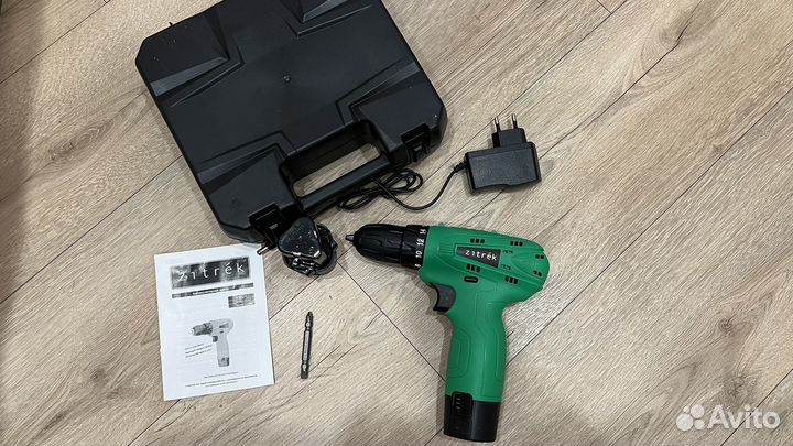 Шуруповёрт Zitrek Green, АКБ-2шт,зу,бита,кейс