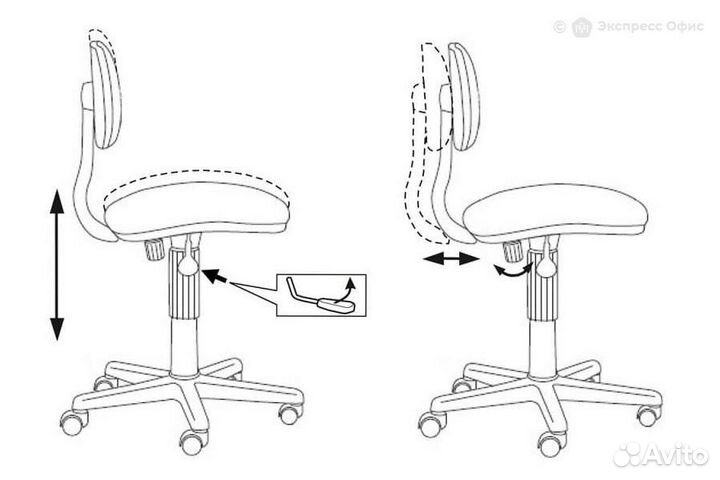 Кресло компьютерное детское Бюрократ CH-201NX/mili