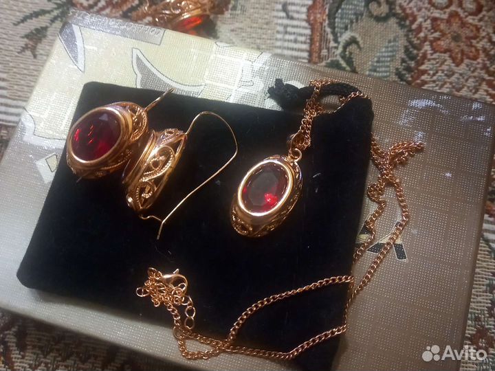 Цепь и серьги комплект