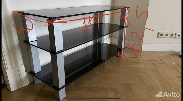 Стеклянная тумба под тв