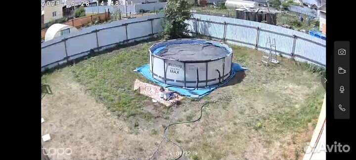 Каркасный бассейн 427*122бу 2мес, фильтр и пылесос