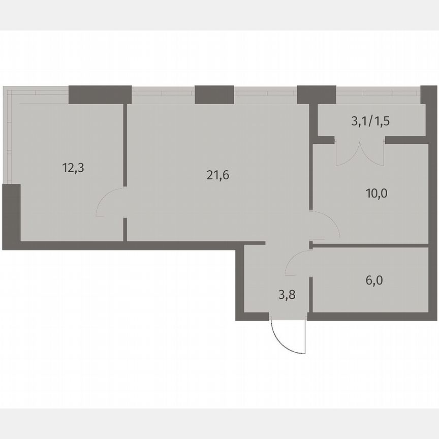 2-к. квартира, 55,2 м², 7/11 эт.