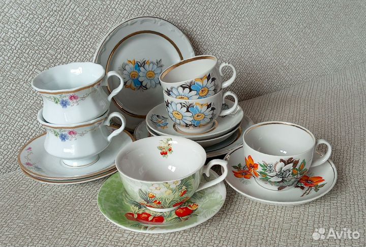 Чайная пара чашка с блюдцем