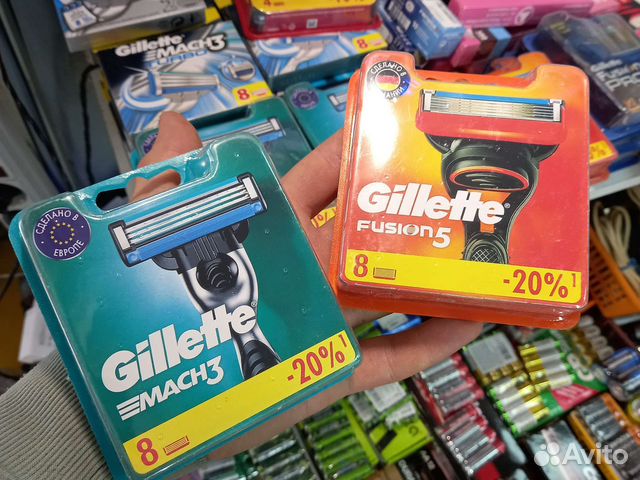 Касеты для бритья Gillette Mach3 и Fusion5 8 штук