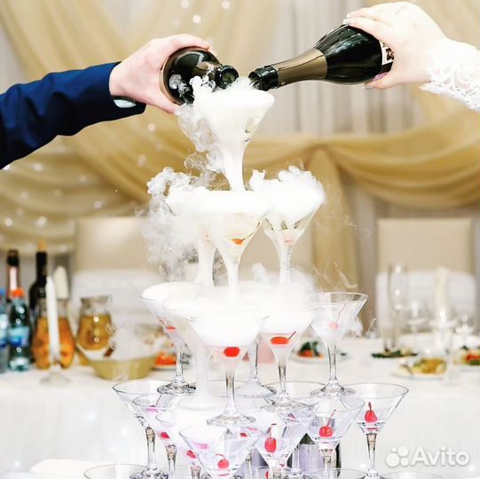 Оригинальные идеи подачи шампанского на свадьбу