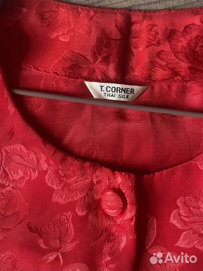 Блуза алая винтаж 80-е гг