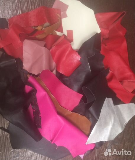 Кусочки натуральной кожи овчина разноцветная