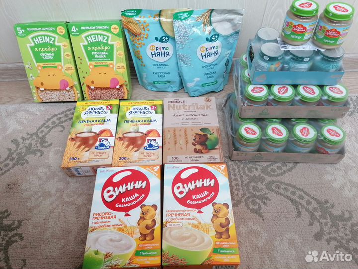 Мясное, фрукт, овощное пюре, каши разные