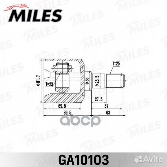 ШРУС внутренний hyundai elantra/lantra 95-00/MA