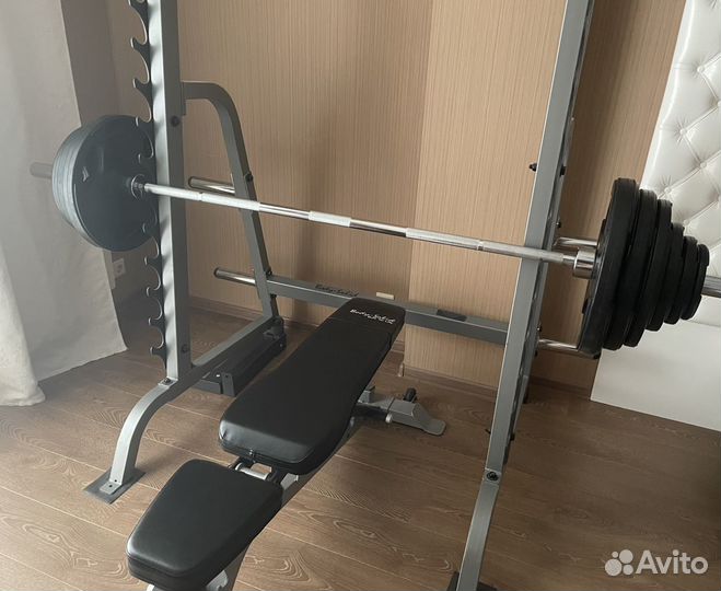 Силовая рама Body Solid, скамья, гриф и блины