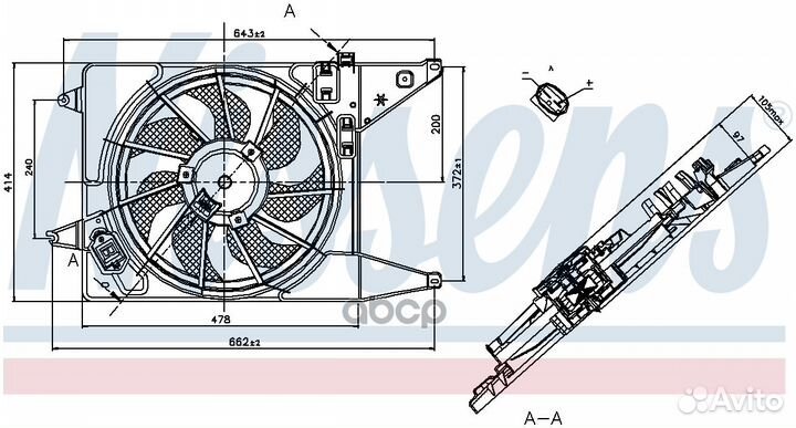 Вентилятор радиатора renault logan 08- с кондиц