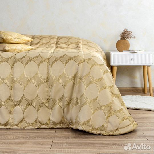 Покрывало жаккард Альба золотой песок новое