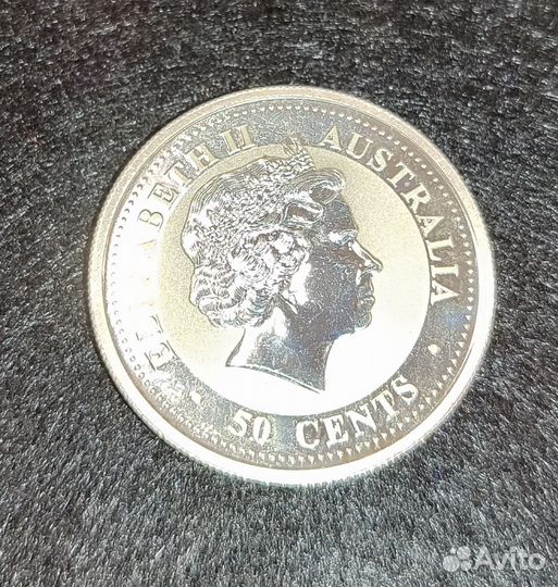 50 центов. Австралия 2002. Год лошади. Серебро