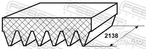 Ремень поликлиновой 6 клинов 881286L2138 Febest