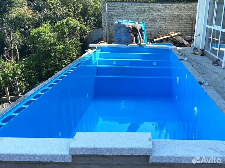 Бассейн переливной 6x3 из полипропилена