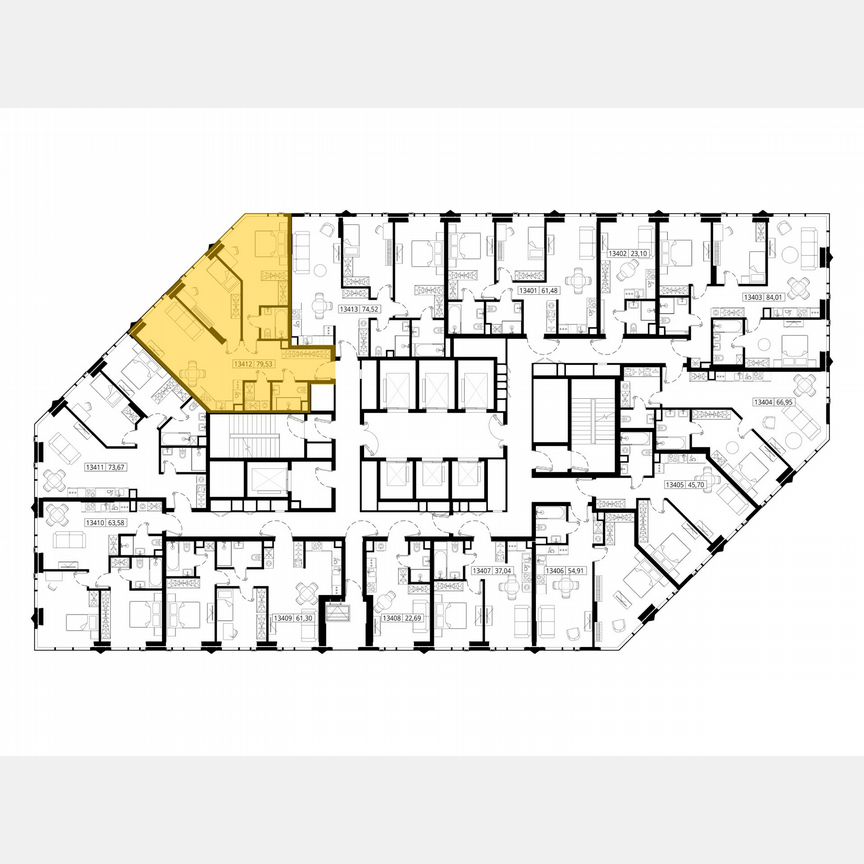 2-к. квартира, 78,9 м², 34/55 эт.