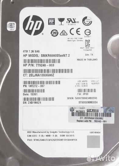 Жесткий диск 3PAR 6Tb 810768-001 SAS 3.5