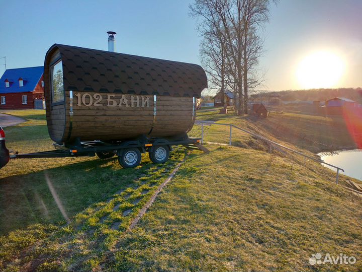 Баня бочка на колесах. Отдых