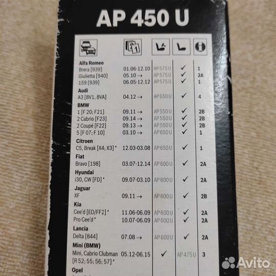 Счётка стеклоочистителя Bosh aerotwin 450 u