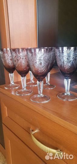 Фужеры хрустальные СССР цветные