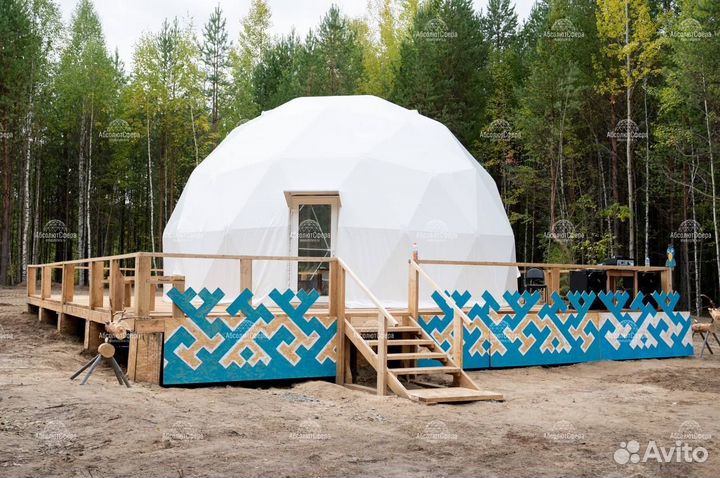 Летний геокупол D8. Шатер для глэмпинга