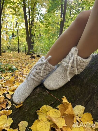 Носки-сапожки вязаные ручной работы