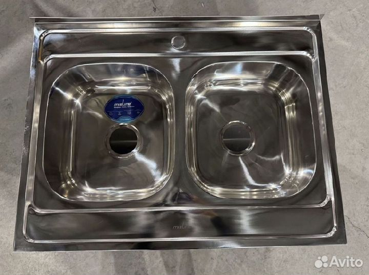 Ванна-тумба из нержавейки с двумя мойками