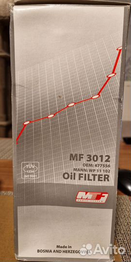 Фильтр масленный volvo MF 3012