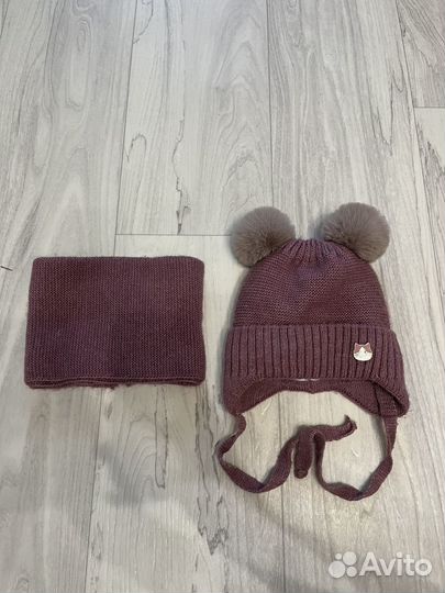 Зимний Комплект шапка, снуд 46-50р