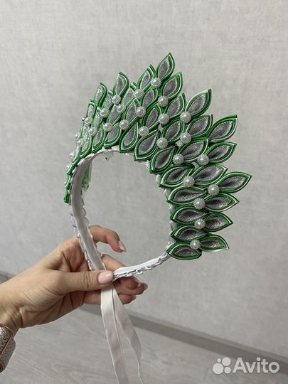 Ободок кокошник елочка