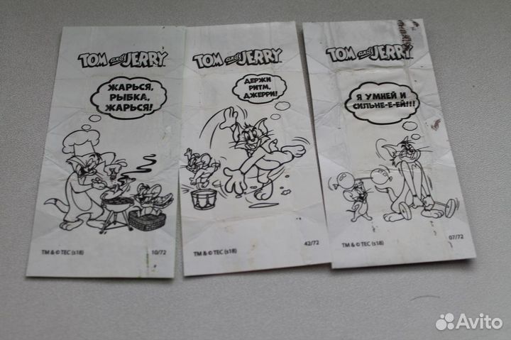 Вкладыши - обертки жевательных конфет Том и Джерри