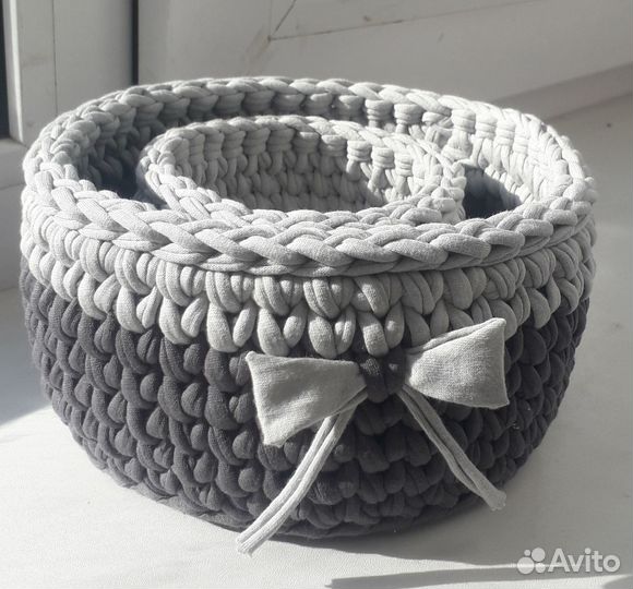 Корзинки из трикотажной пряжи