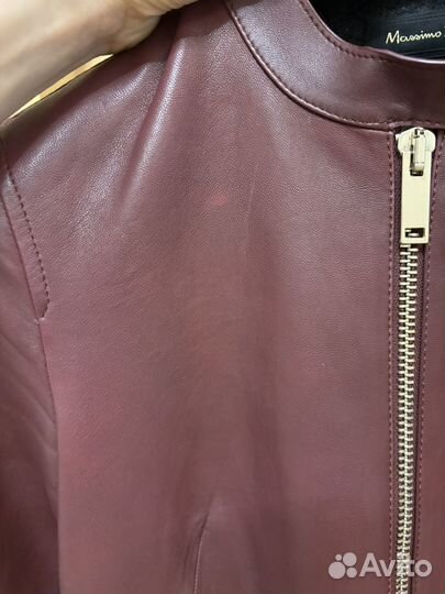 Куртка кожанная Massimo Dutti xs