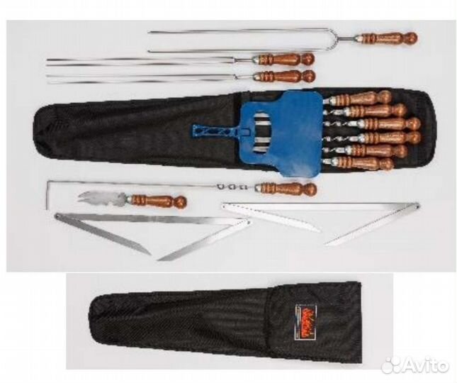 Набор шампуров и аксессуаров в чехле