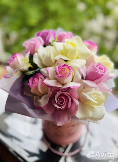 Розы из вспенненого мыла