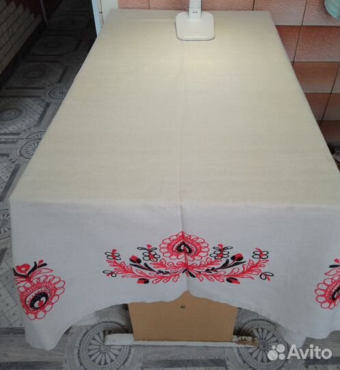 Скатерть, плотный лен