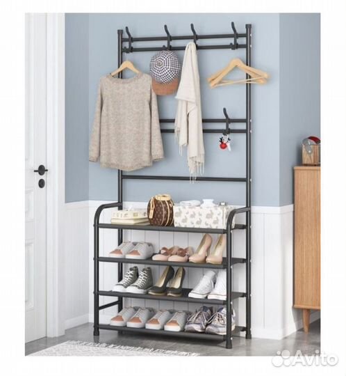 Вешалка для одежды с полкой для обуви