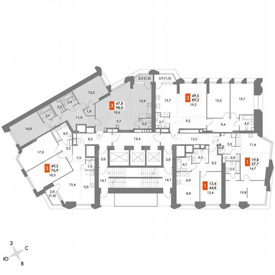 3-к. квартира, 98 м², 17/47 эт.