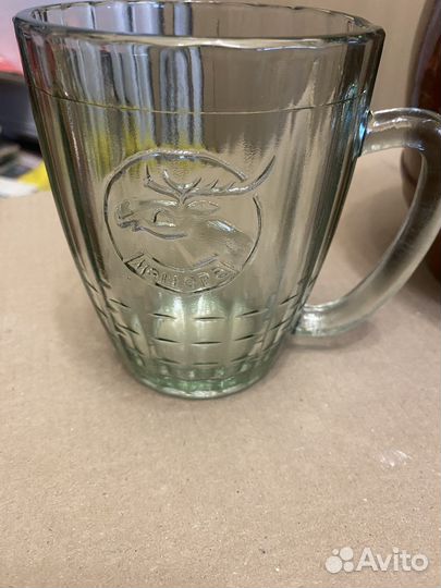Кружка пивная мещера зеленое стекло СССР
